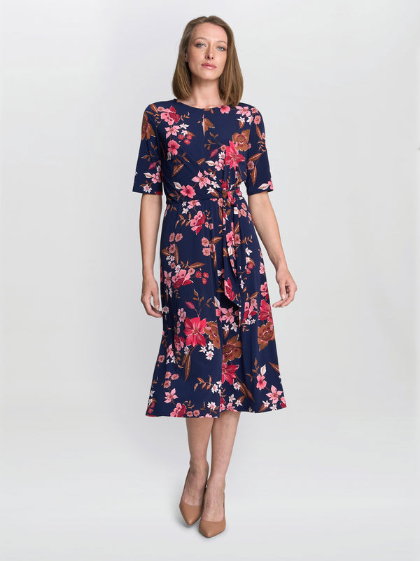 Lou Floral Print Midi Dress