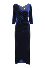 Paris Velvet Maxi Dress With 3/4 Sleeve