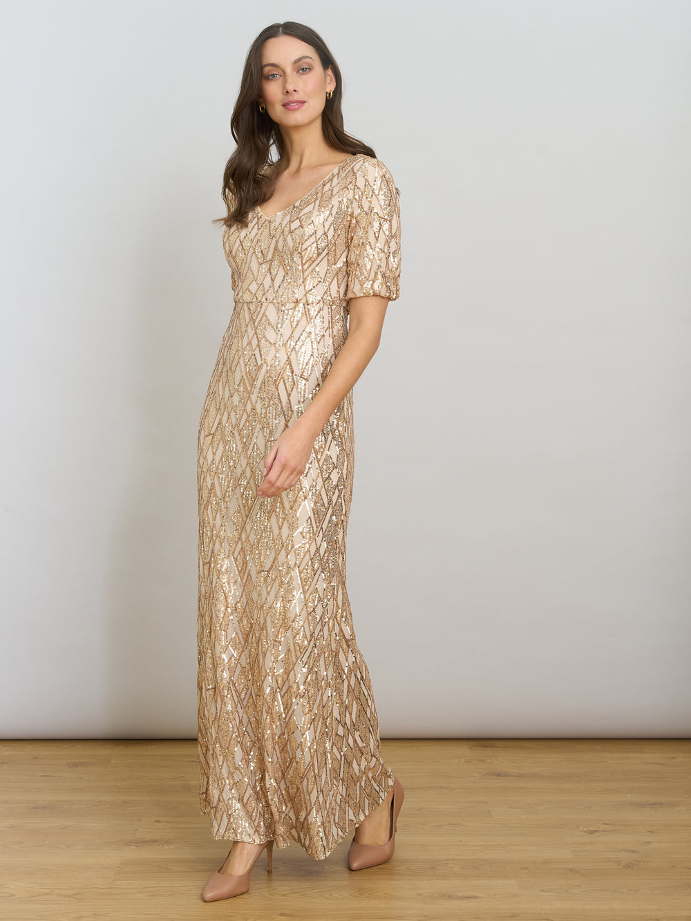 Pat Sequin Maxi Dress Gina Bacconi Pat Sequin Maxi Dress Gina Bacconi