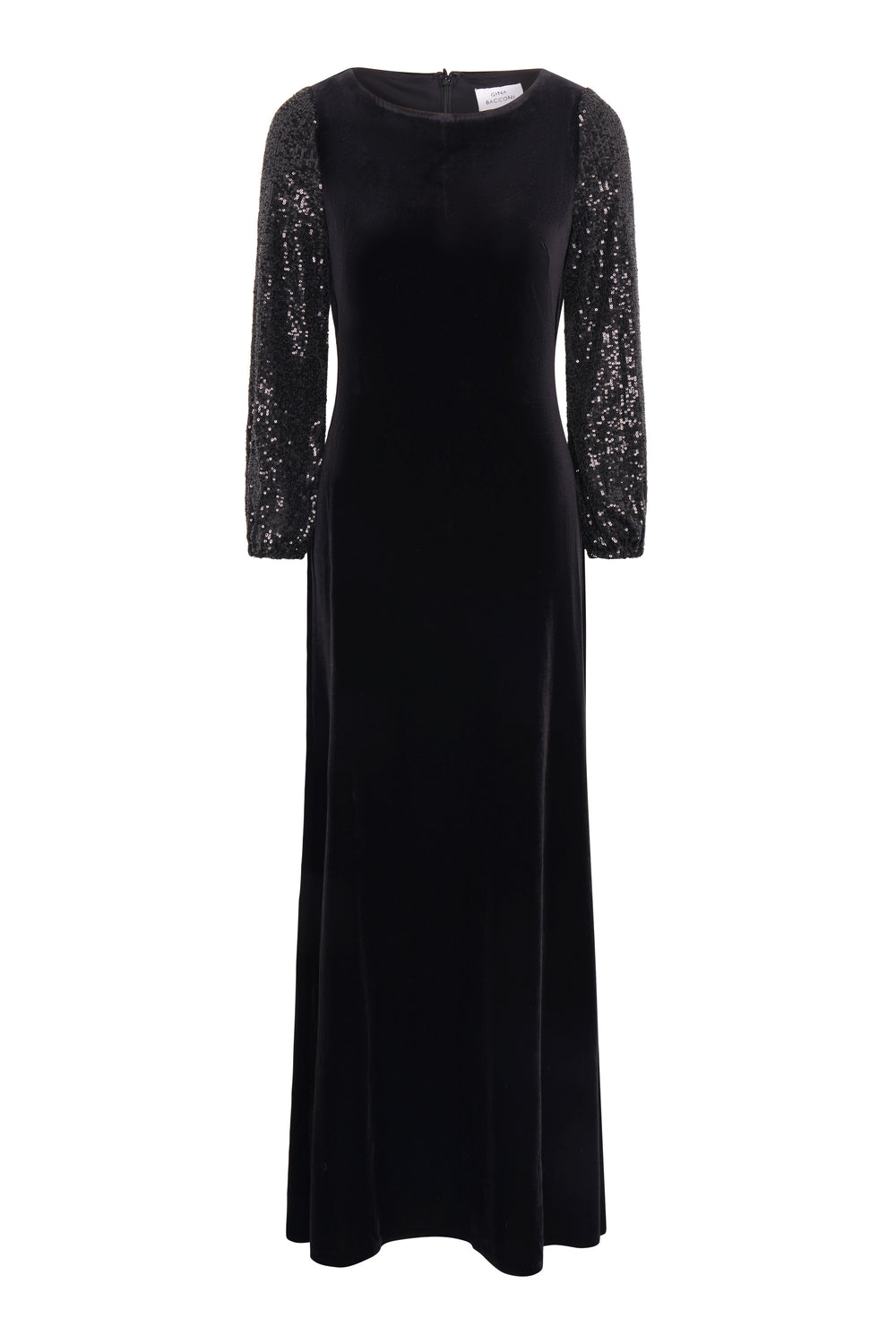 Pauline Velvet Maxi Dress With Sequin Sleeves