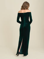 Sarah-Jane Velvet Off The Shoulder Maxi Dress