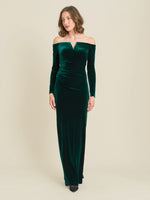 Sarah-Jane Velvet Off The Shoulder Maxi Dress