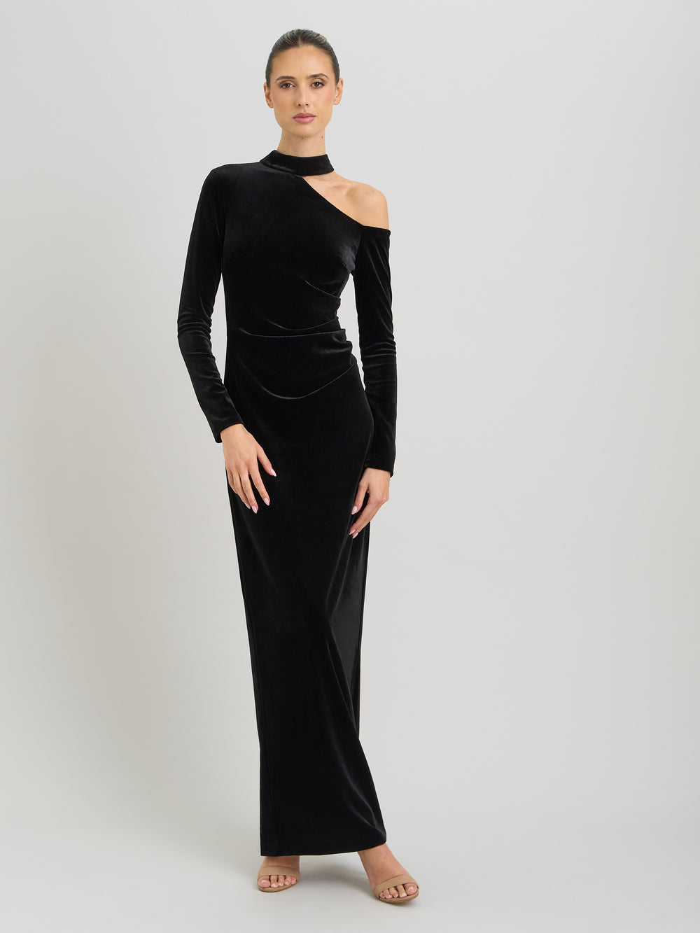 Sharon Velvet One Shoulder Maxi Dress