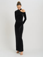 Sharon Velvet One Shoulder Maxi Dress