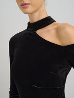 Sharon Velvet One Shoulder Maxi Dress
