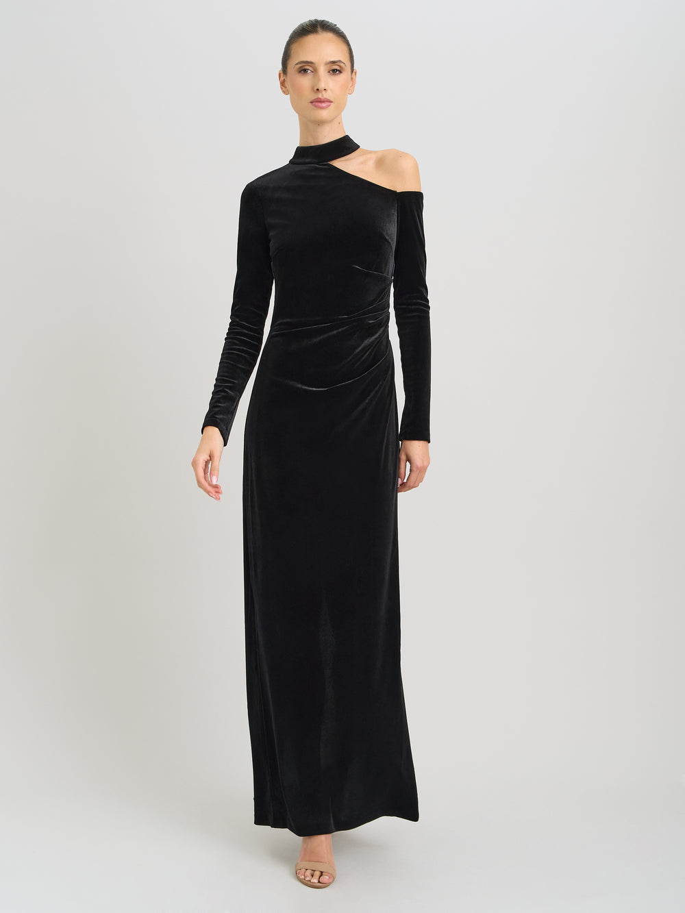 Sharon Velvet One Shoulder Maxi Dress