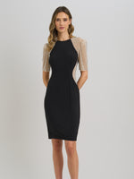 Shelly Jersey Mesh Beaded Dress