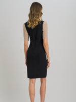 Shelly Jersey Mesh Beaded Dress