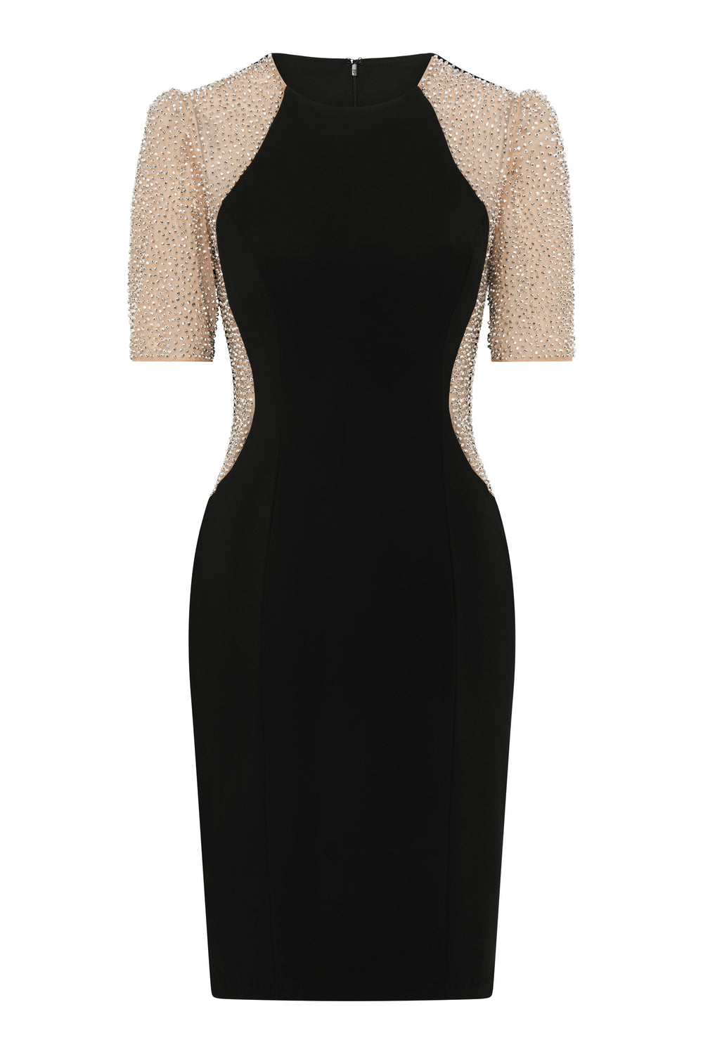 Shelly Jersey Mesh Beaded Dress