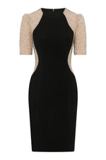 Shelly Jersey Mesh Beaded Dress