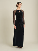 Sheridan Velvet Maxi Dress With Sheer Sleeves