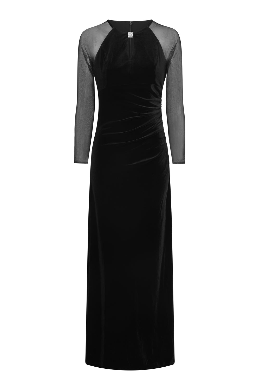 Sheridan Velvet Maxi Dress With Sheer Sleeves