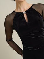 Sheridan Velvet Maxi Dress With Sheer Sleeves