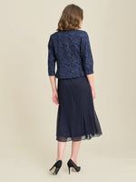 Sheryl Textured Jacket And Chiffon Dress