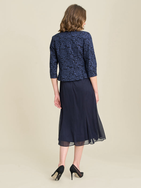 Sheryl Textured Jacket And Chiffon Dress