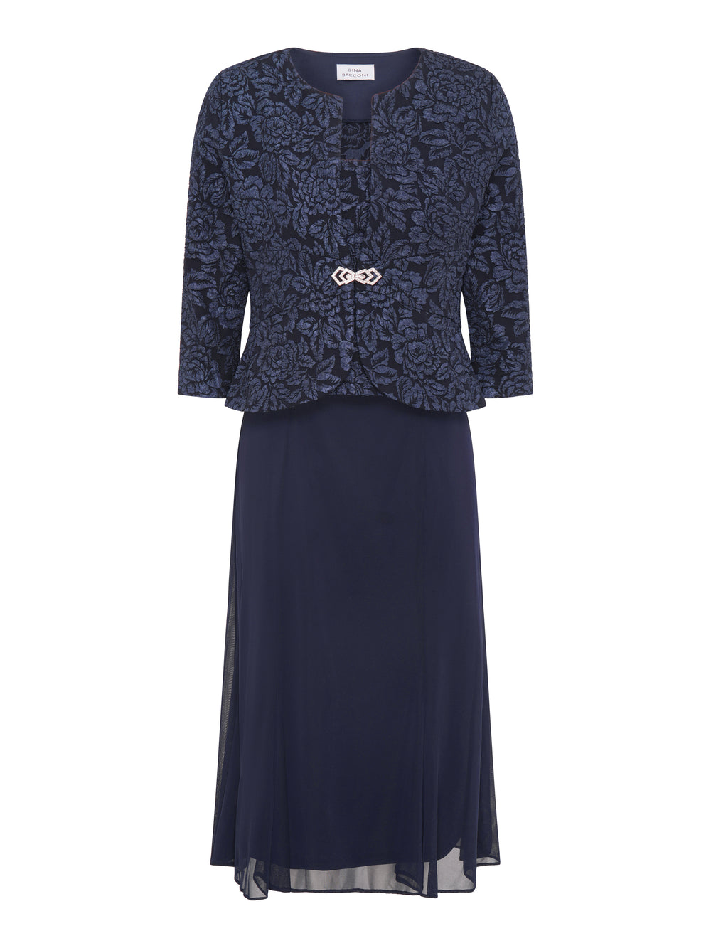 Sheryl Textured Jacket And Chiffon Dress