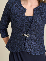 Sheryl Textured Jacket And Chiffon Dress