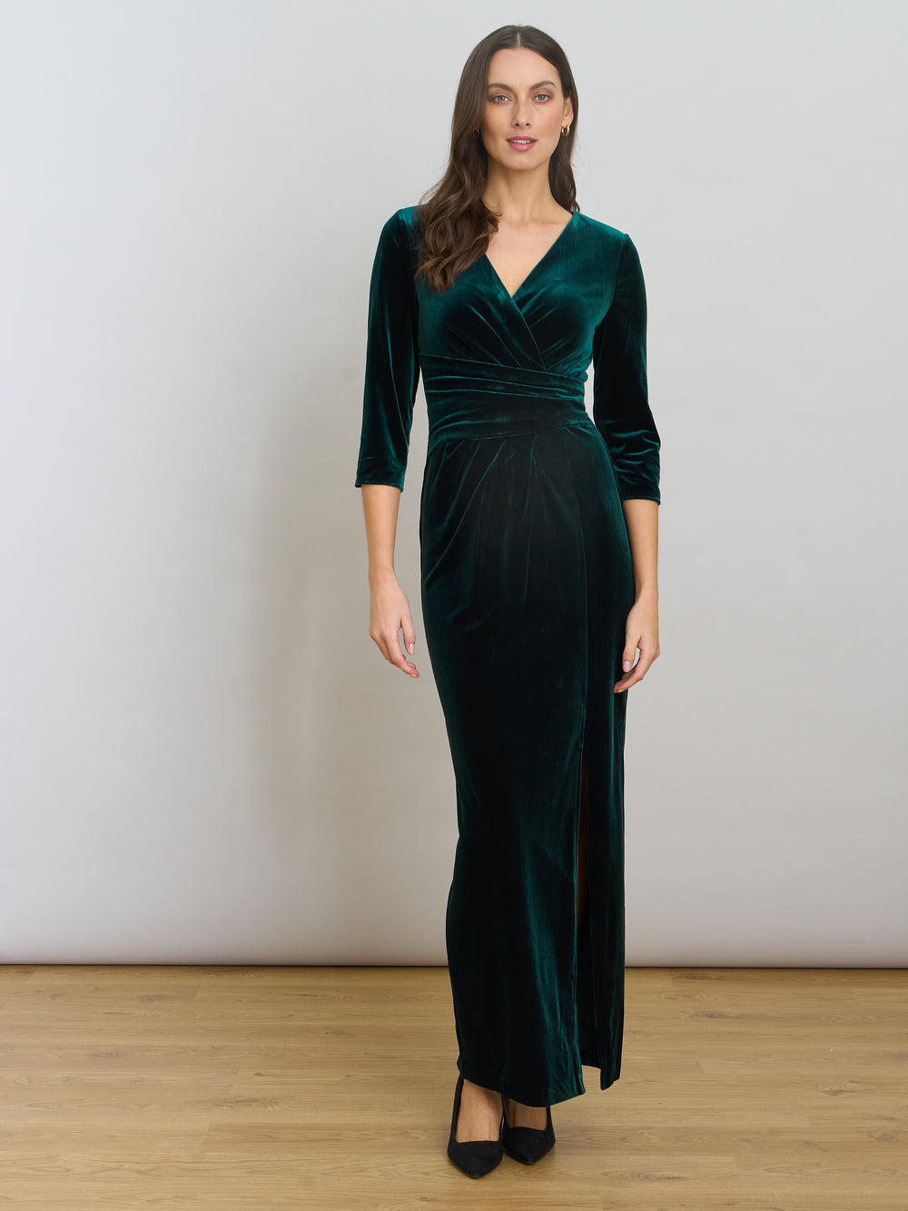 Sissi Velvet Wrap Maxi Dress