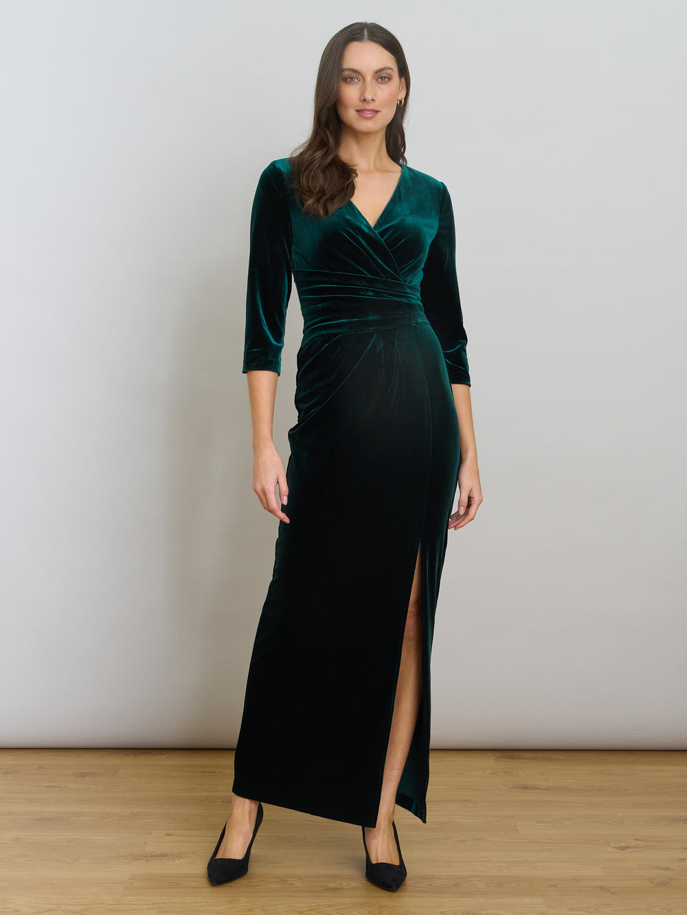 Sissi Velvet Wrap Maxi Dress
