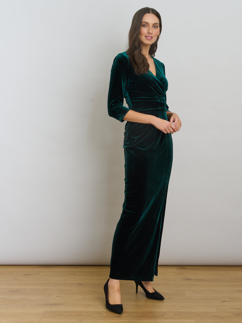 Sissi Velvet Wrap Maxi Dress