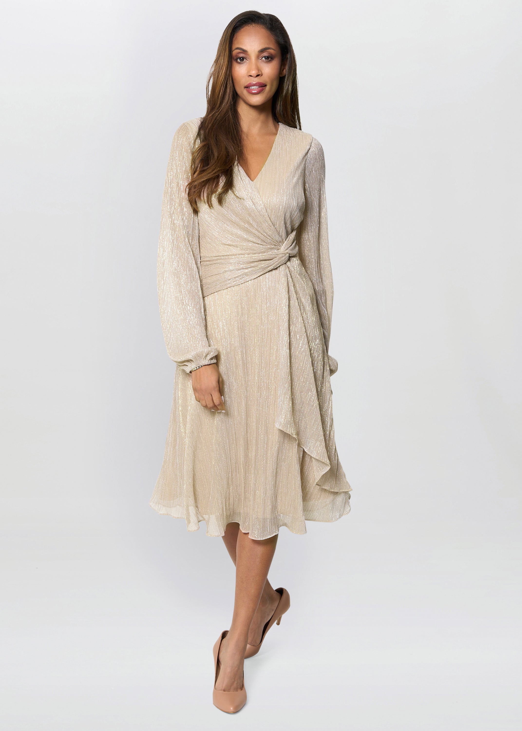 Sophie Velvet Maxi Dress With 3/4 Sleeve – Gina Bacconi