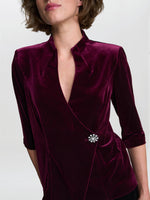 Tayla Velvet Wrap Blouse