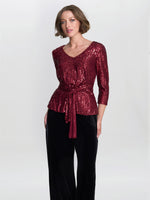 Tessie Sequin Wrap Blouse