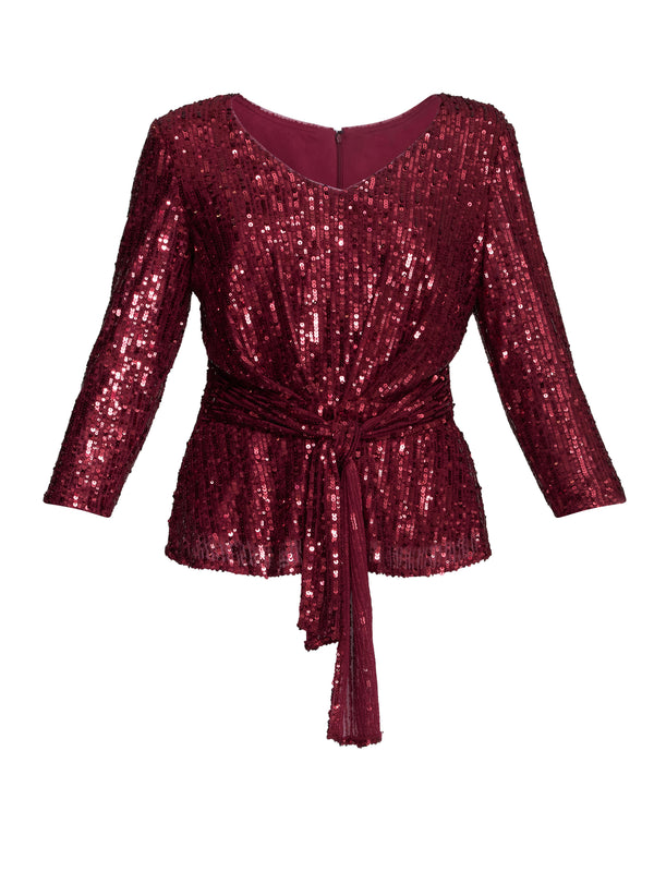 Tessie Sequin Wrap Blouse