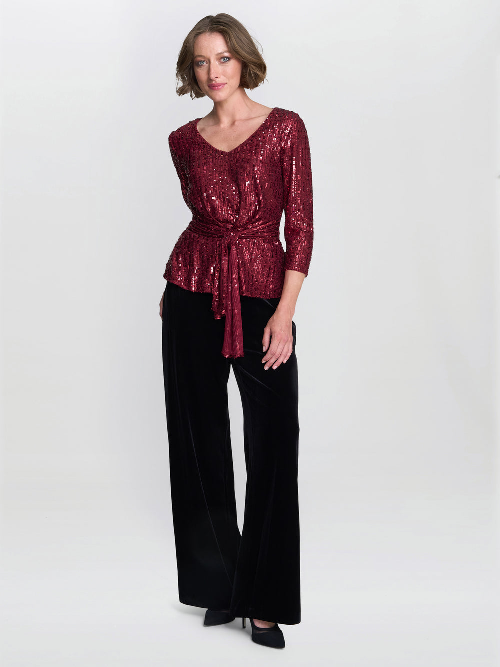 Tessie Sequin Wrap Blouse