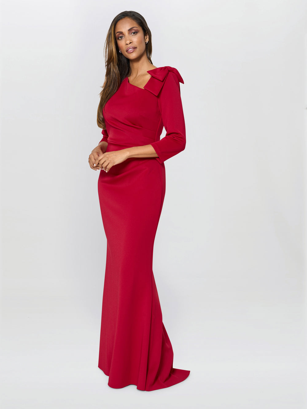 Thia One Shoulder Bow Detail Maxi Dress