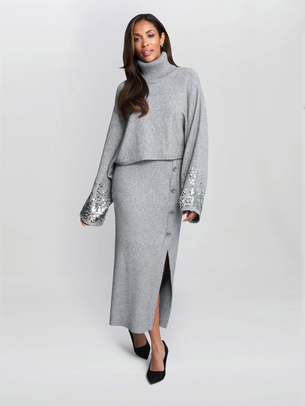 Vanna Sequin Cuff Jumper