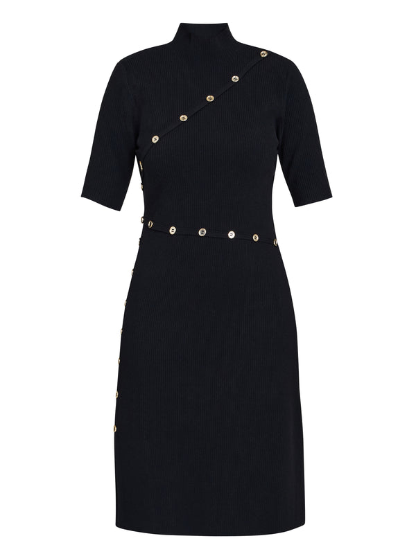 Vickie Button Detail Knit Dress