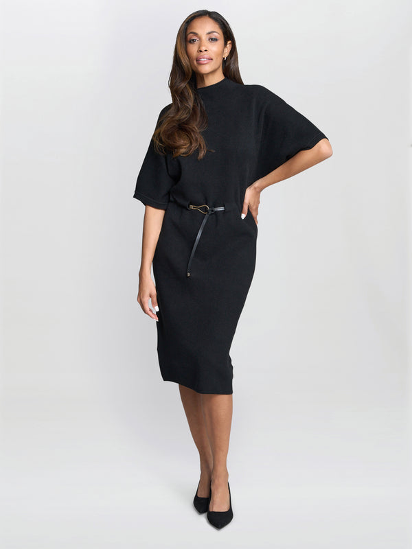 Alaura Belted Knit Midi Dress