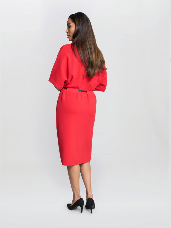 Alaura Belted Knit Midi Dress