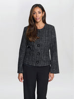 Alisson Tweed Knit Button Front Jacket