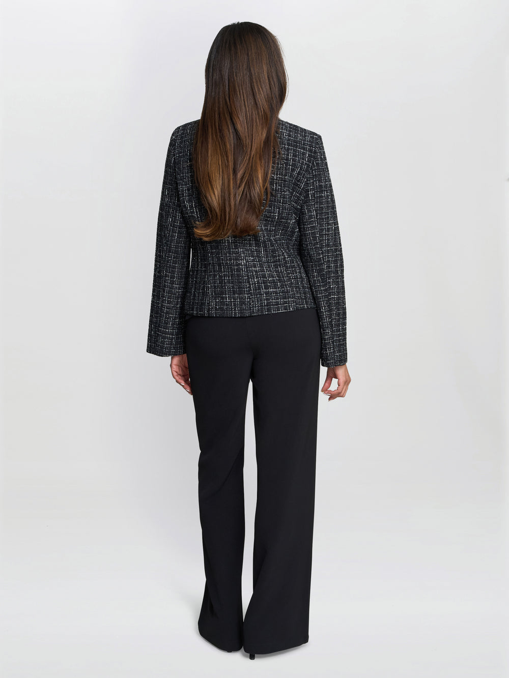 Alisson Tweed Knit Button Front Jacket