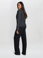 Alisson Tweed Knit Button Front Jacket
