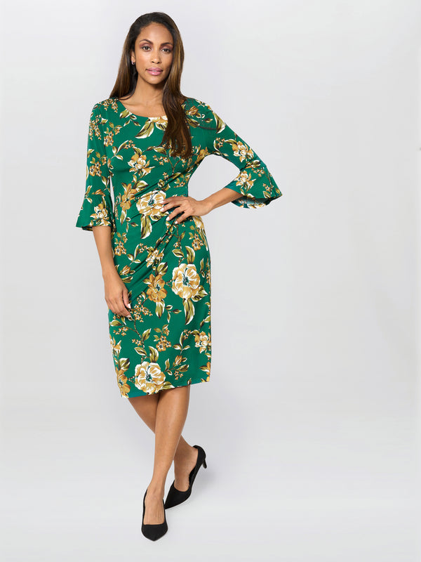 Yasmine Green Floral Dress