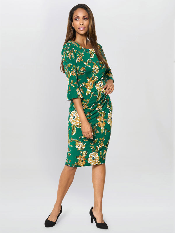 Yasmine Green Floral Dress