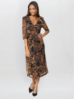 Yvette Burnt Bronze Midi Dress