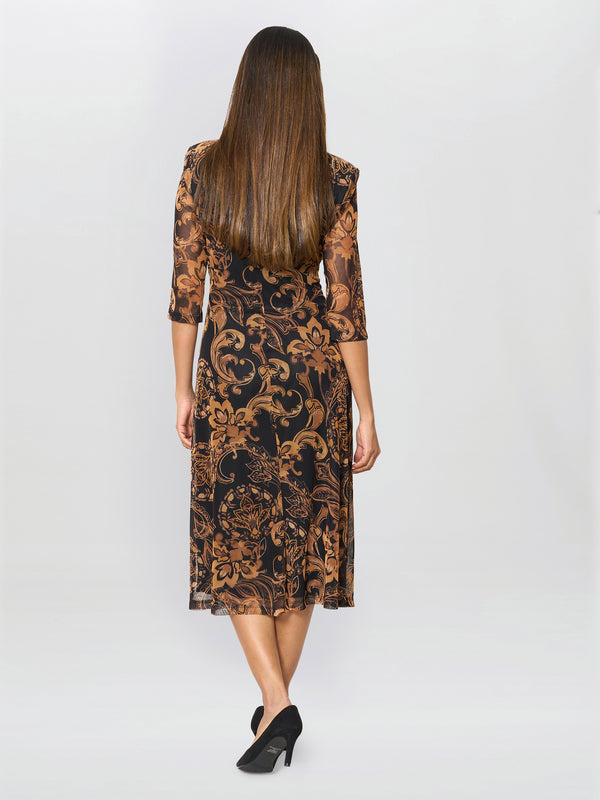 Yvette Burnt Bronze Midi Dress