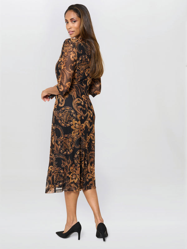 Yvette Burnt Bronze Midi Dress