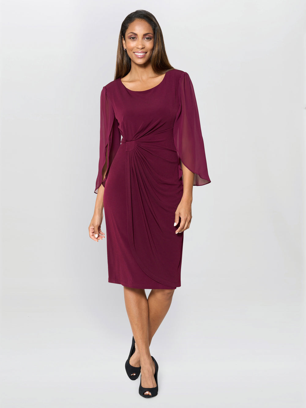 Ryder Jersey And Chiffon Wrap Dress