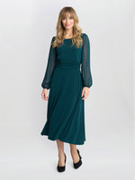 Piper Jersey And Chiffon Midi Dress