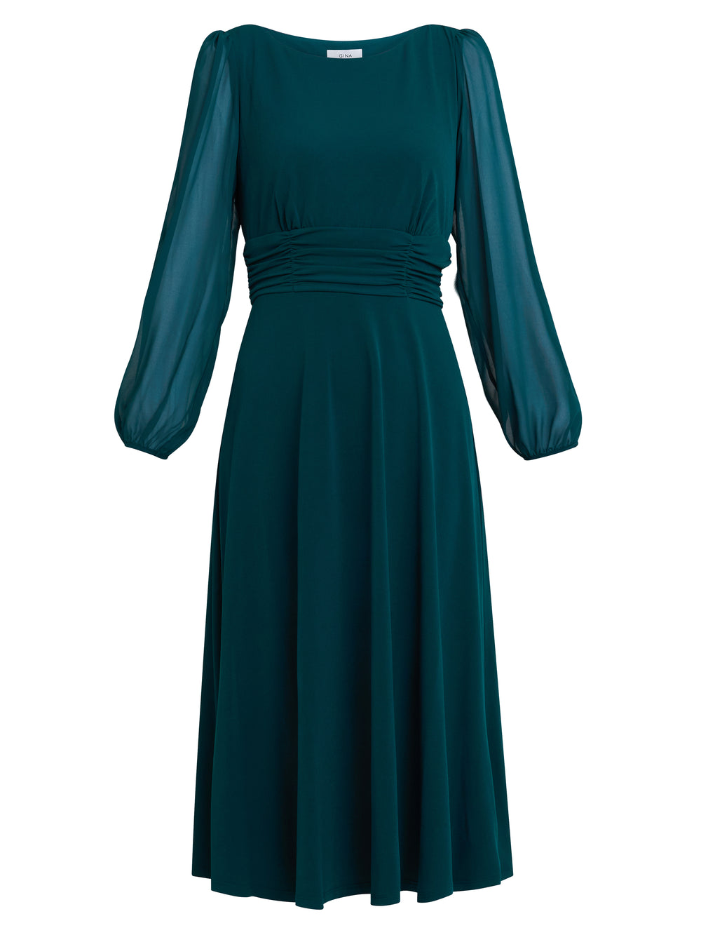 Piper Jersey And Chiffon Midi Dress