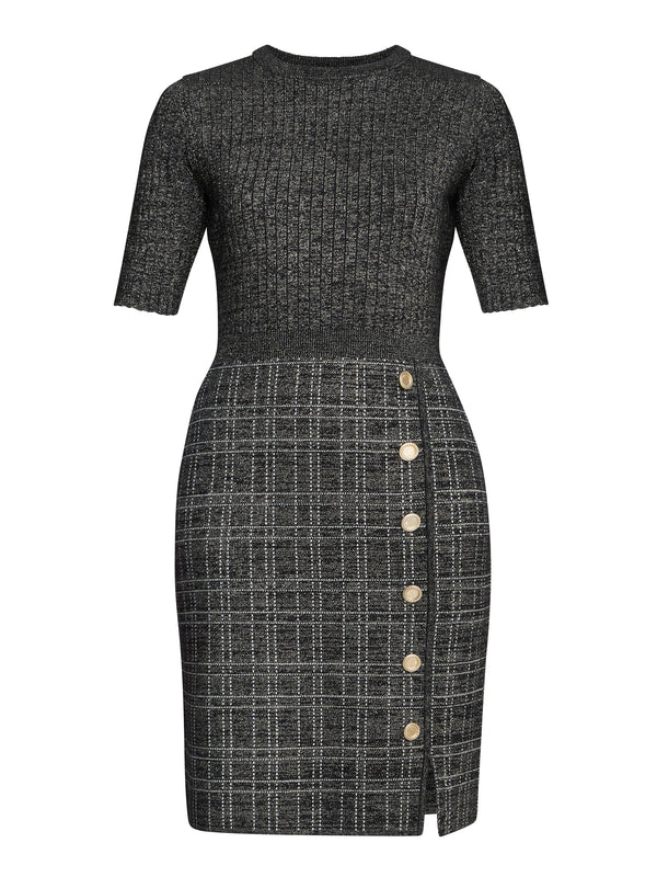 Antonella Button Detail Knit Dress