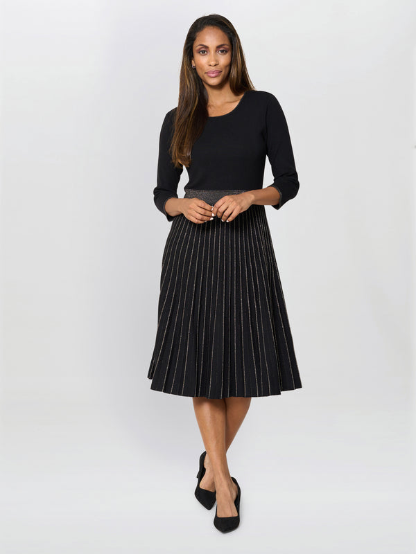 Apple Pleated Midi Dress