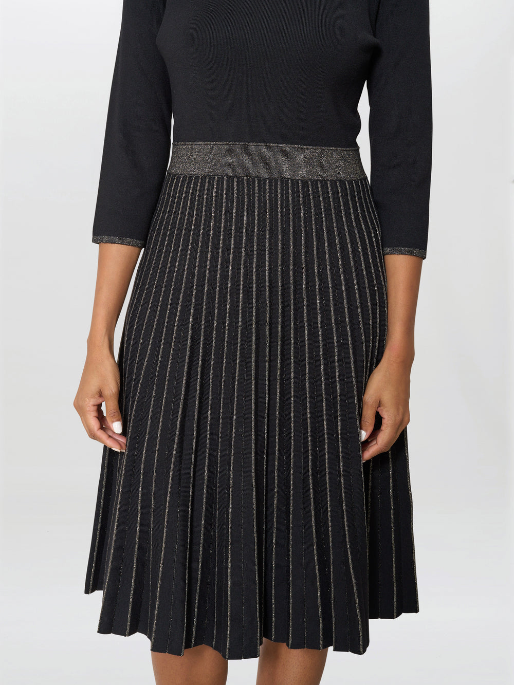 Apple Pleated Midi Dress