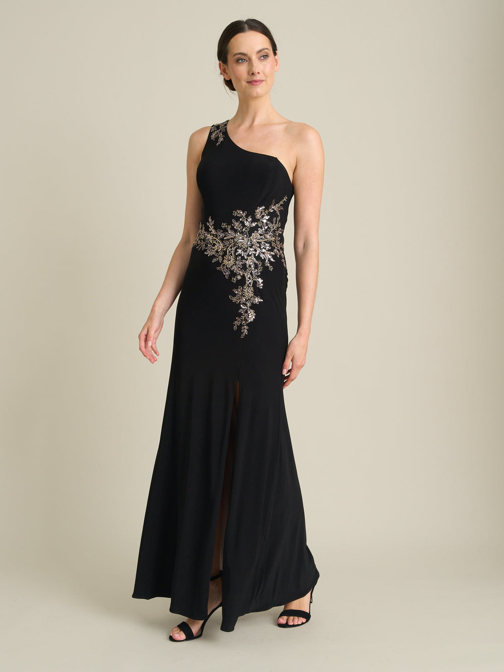 Celina One Shoulder Dress With Beading