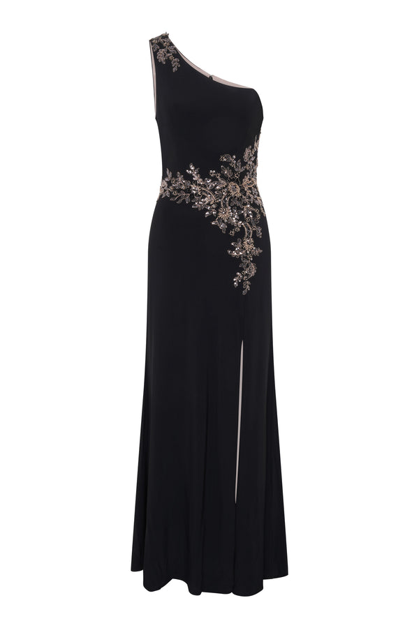 Celina One Shoulder Dress With Beading
